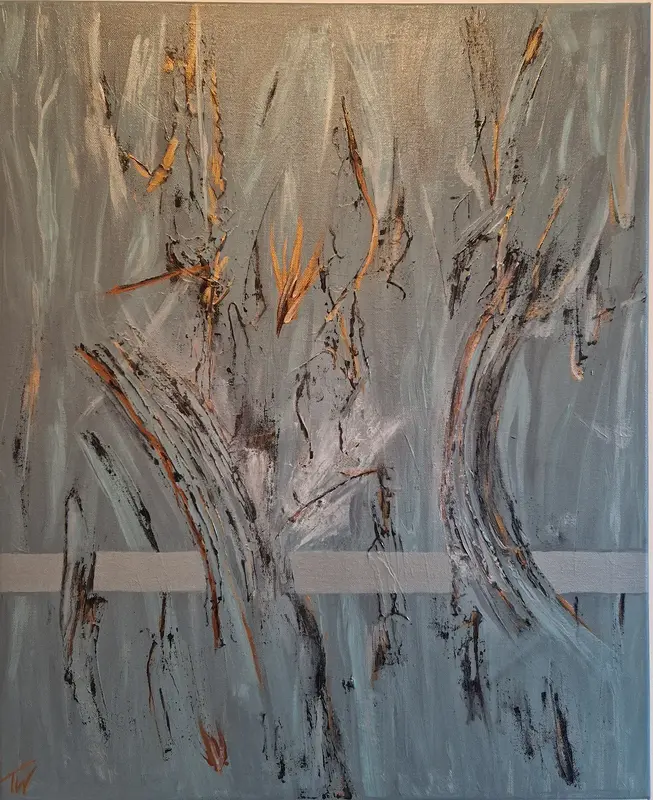 Akvarell Skiing on thin ice av Art_by_theresew Vesterlund