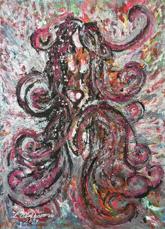 Akrylmålning Nötskrikan av Linda Abrahamsson La Arts Sweden