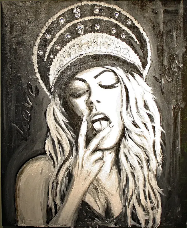 Akrylmålning Queen of Love av Richard Klarby