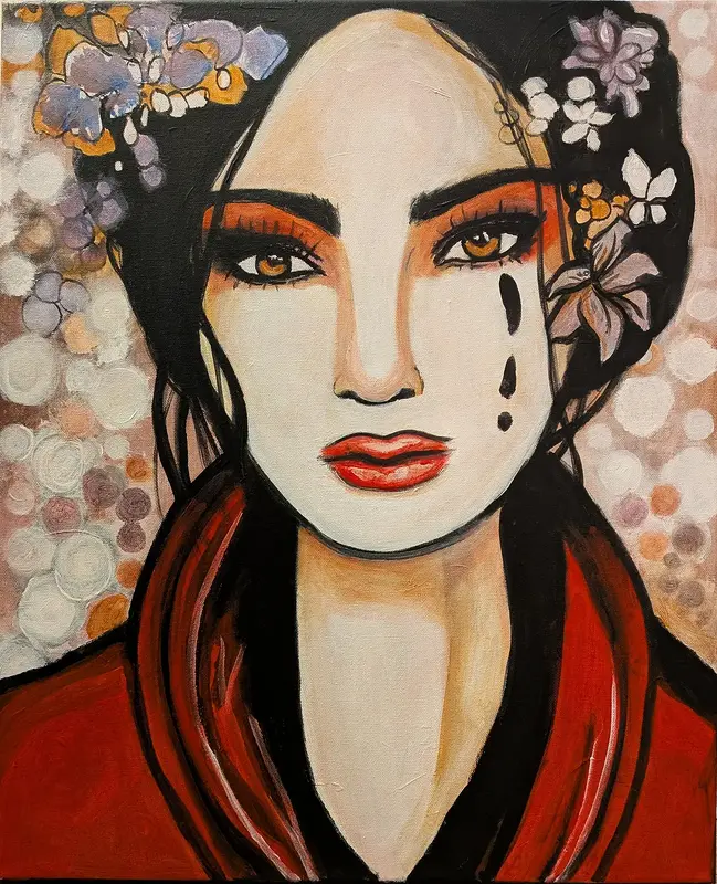 Akrylmålning Yasmin. av Maria Joneby