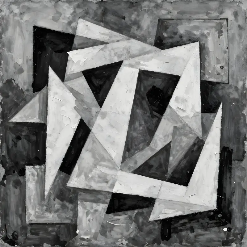 Black and white kubism I av Harri Ylikomi