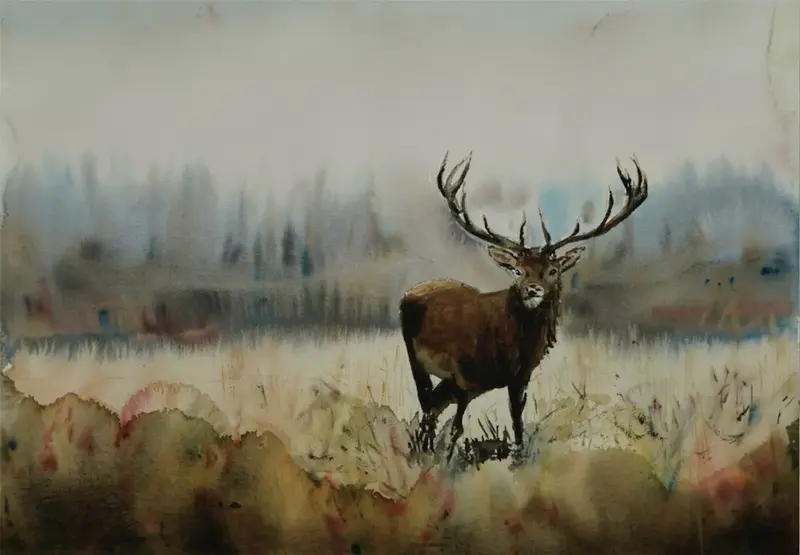 Akvarell Kron på torven av Martin Hartmann