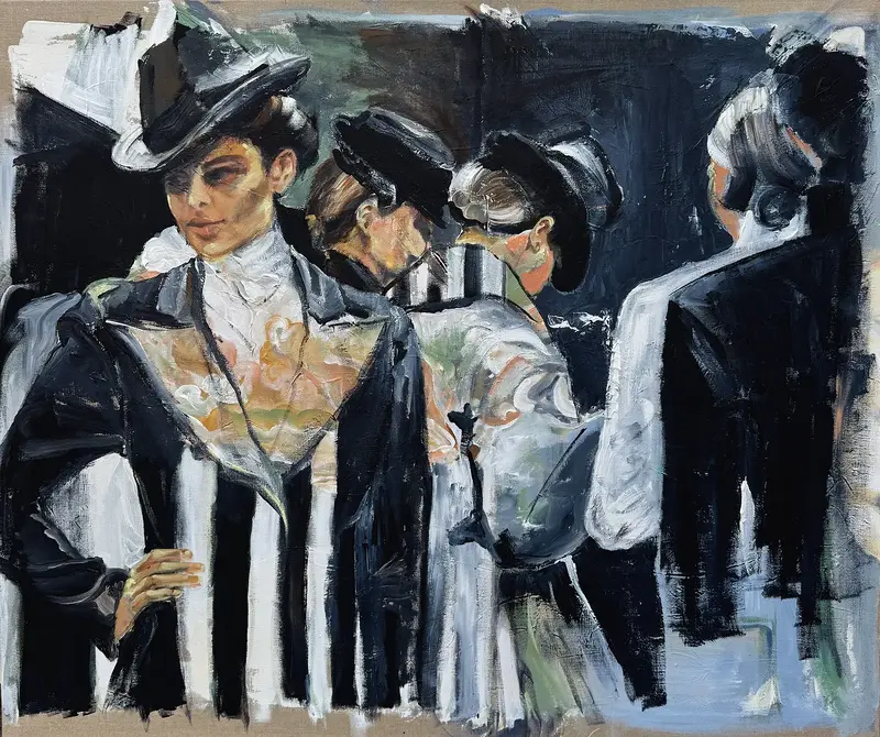 Akrylmålning Soirée de mode av Malin Ask