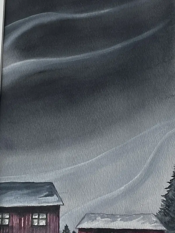 Akvarell Hem av Anna Roos Friden