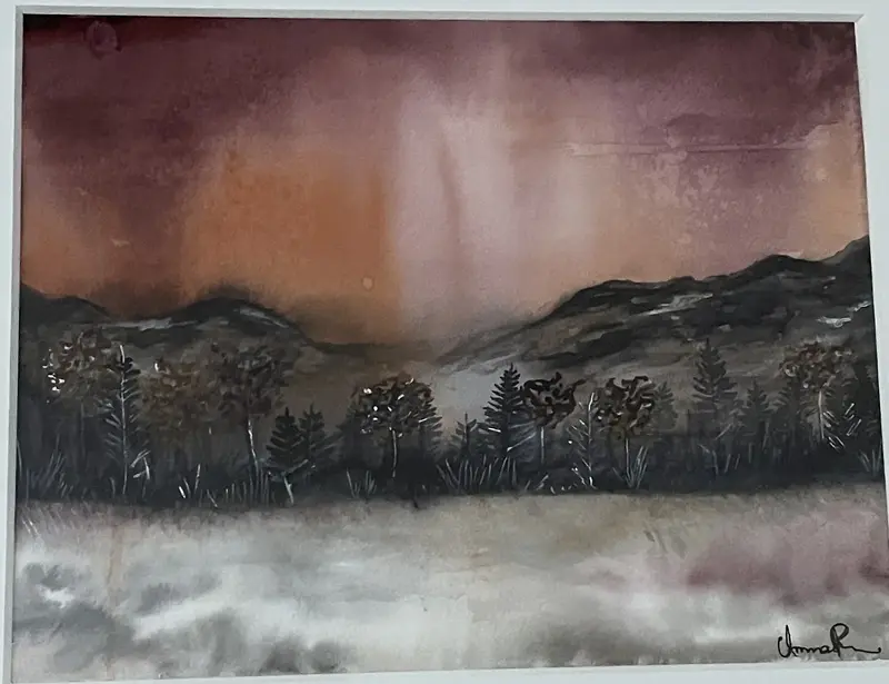 Akvarell Red light av Anna Roos Friden