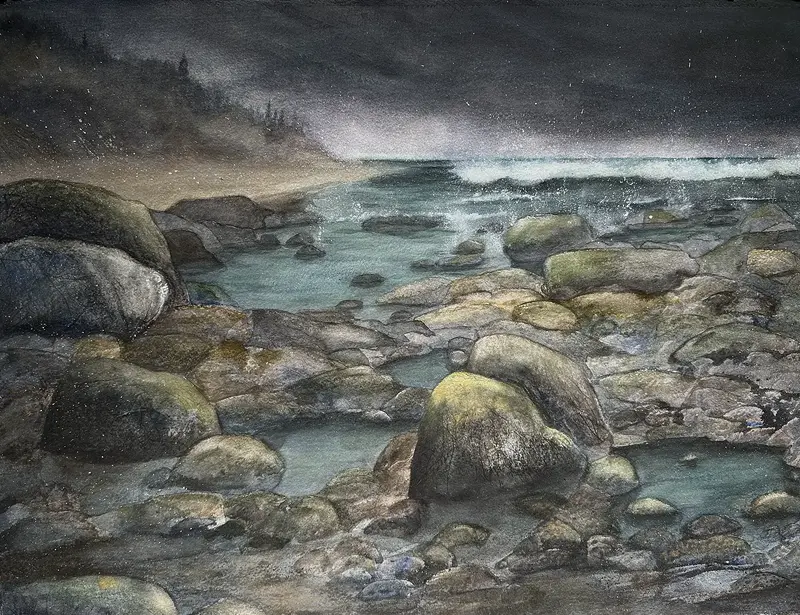 Akvarell Ett stilla skifte av Anette Öberg