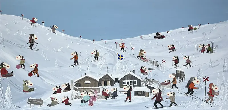 Akrylmålning Storfjällsgraven av Catarina Hjort Tolstoy