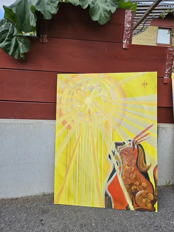 Akrylmålning Soldryck av Hilde Hoffmann