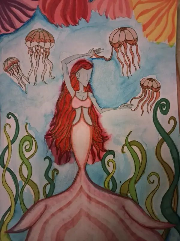 Akvarell Nere på botten av Valkyria Persson