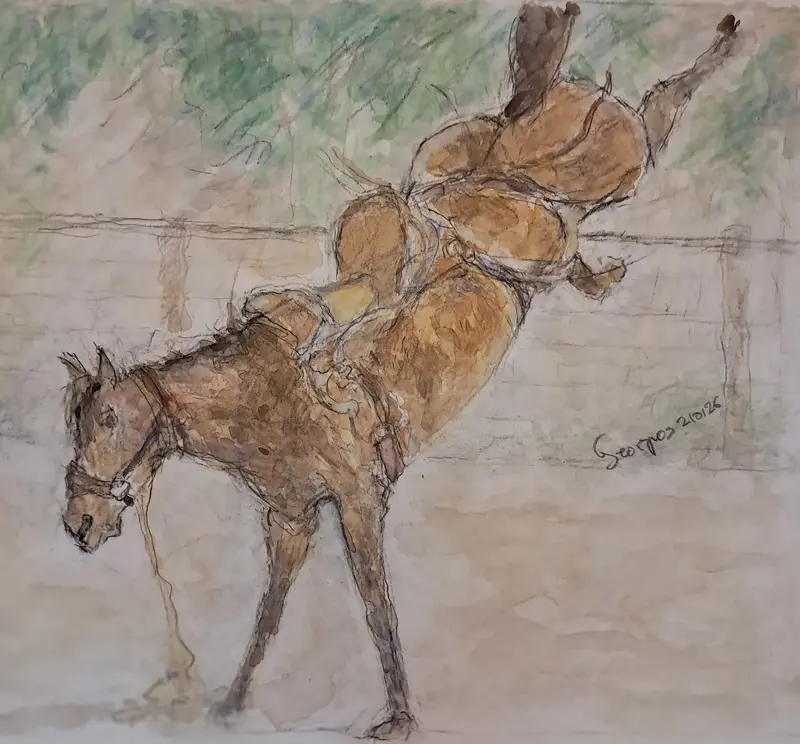 Akvarell Horse 3 av Georgios Voutsas
