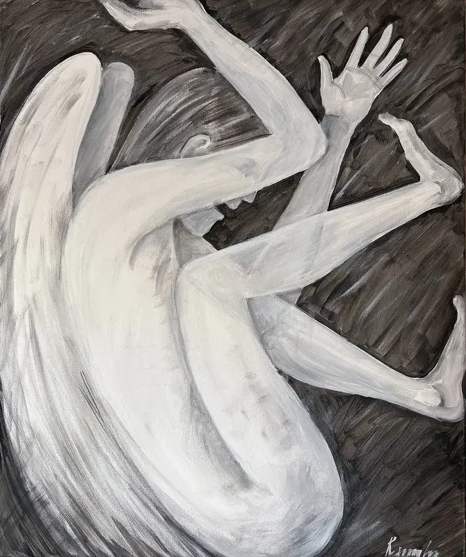 Akrylmålning Inlåst själ. av Ramilia Gustafsson