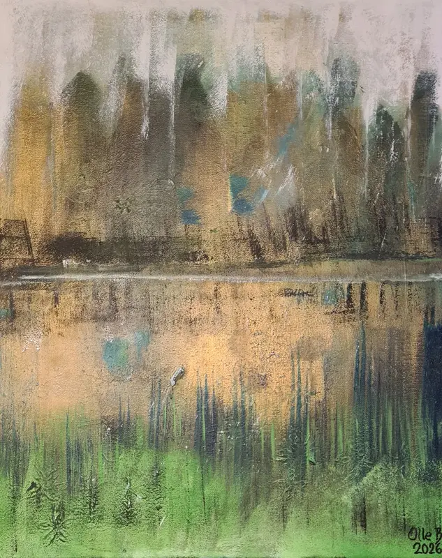 Akrylmålning Abstrakt natur av Olle Brobeck