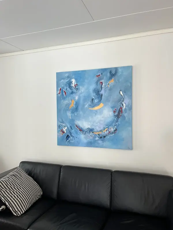 Akrylmålning Blue island av Frida Ahlqvist