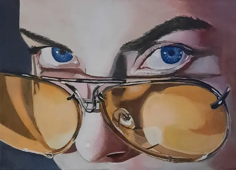 Akrylmålning Chrome and skin study av Zeila DellArte
