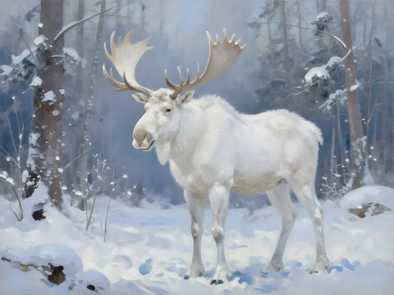 Vit älg av Harri Ylikomi