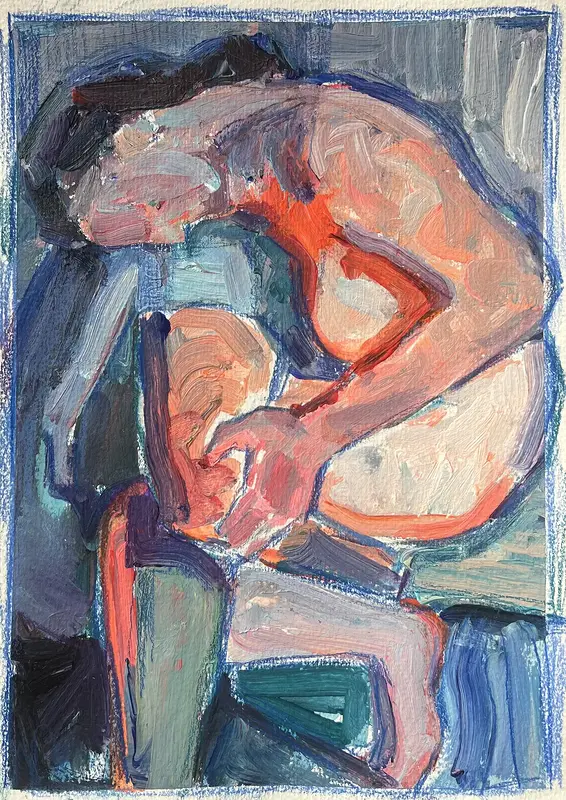 Akrylmålning Inner Fold av Yuliia Levytska