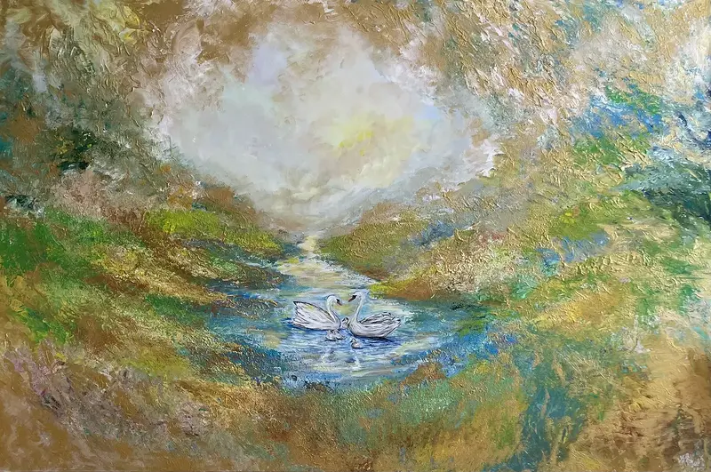 Akrylmålning Där kärleken bor av Yulia Fatkullina