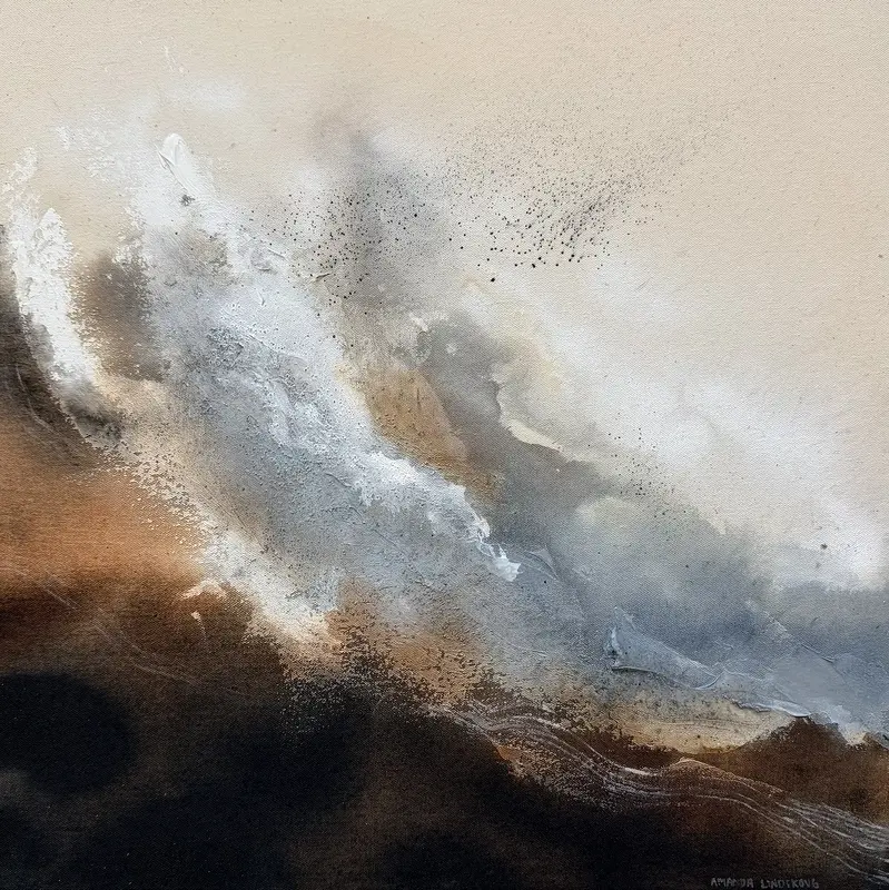 Akrylmålning När isen ligger I av Amanda Lindskoug