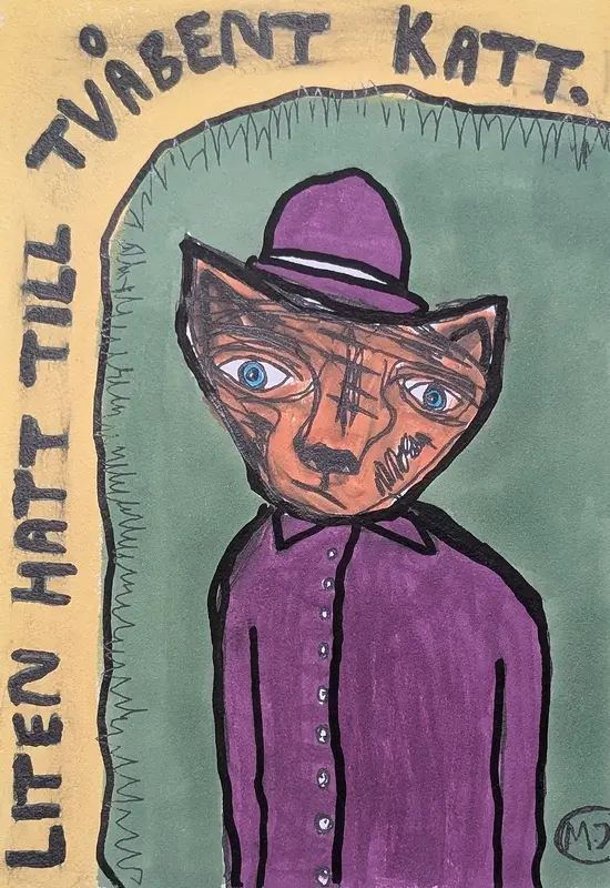 Liten hatt till tvåbent katt. av Mikael Jonsson