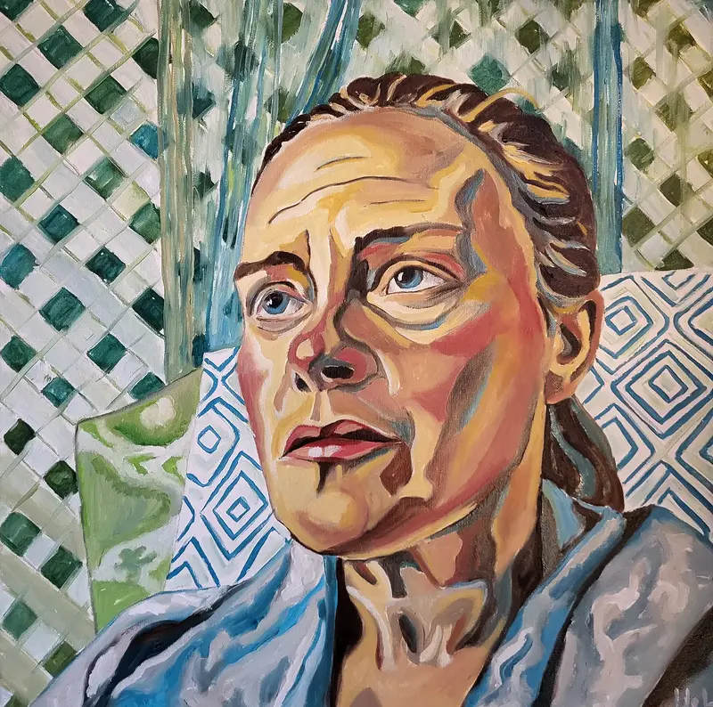 Oljemålning Hon som redan sett för mycket av Ida Björklund
