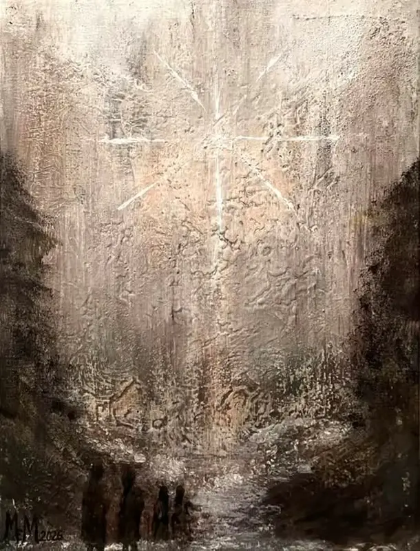 Akrylmålning Midwinter night av Marilyn Miller