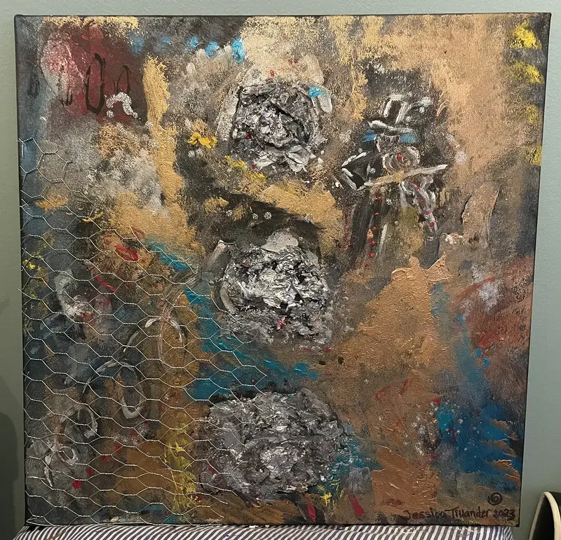 Akrylmålning Spelman av Jessica Tillander