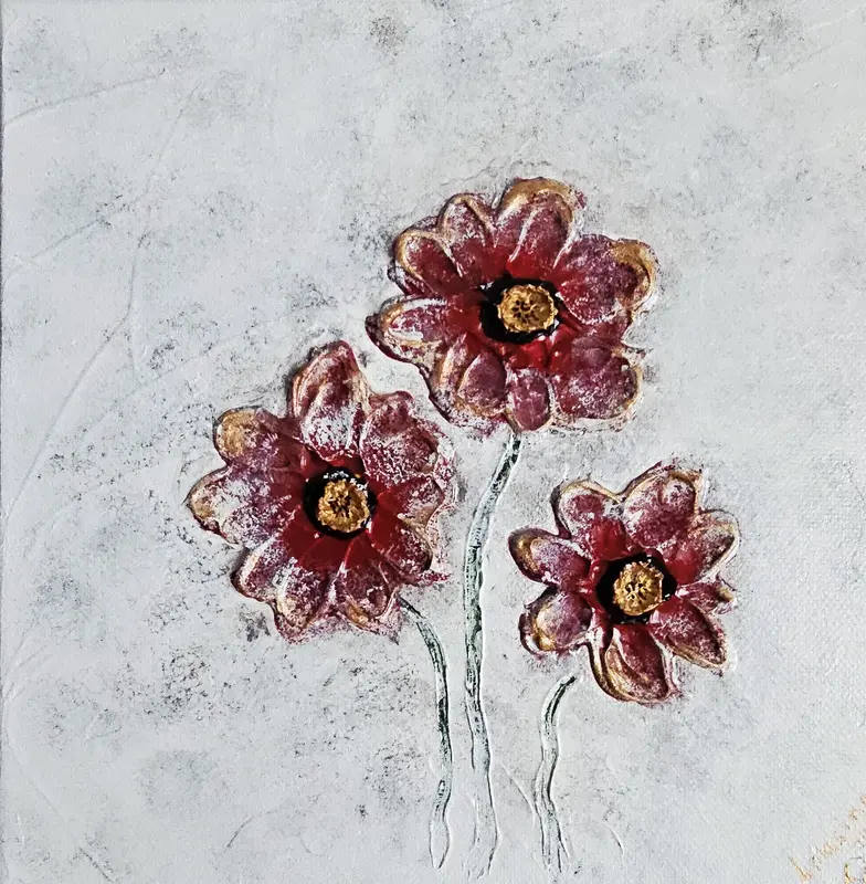 Akrylmålning Vinterblommor av Lousine Grigorian