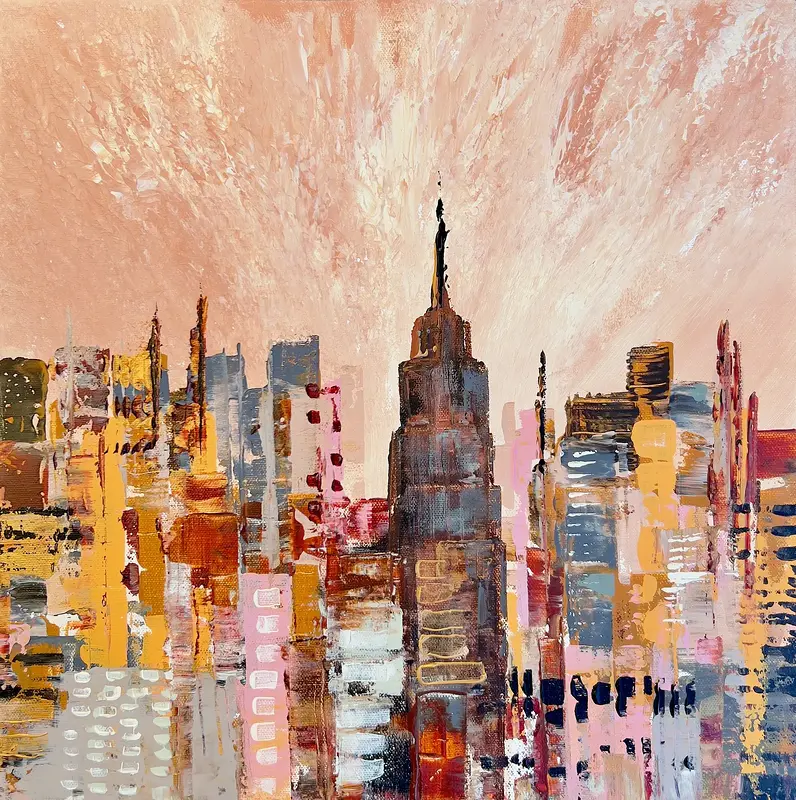 Akrylmålning NYC av Anne-lee Andersson