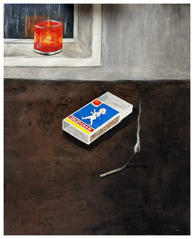 Akrylmålning Den sista tändstickan av Ann-Kristin Sandström