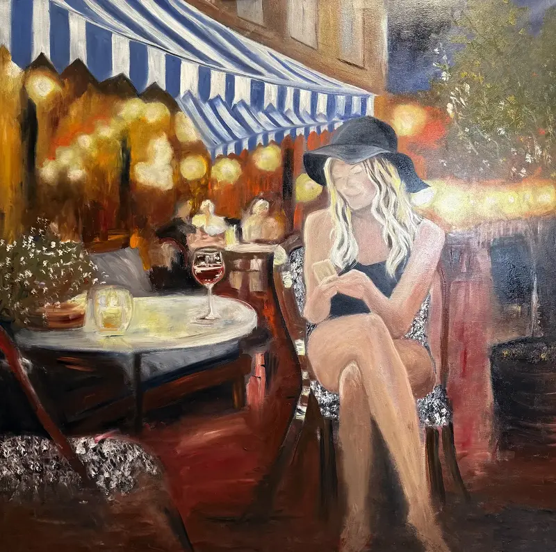 Oljemålning Stockholms lilla Paris av Katarina Blomberg