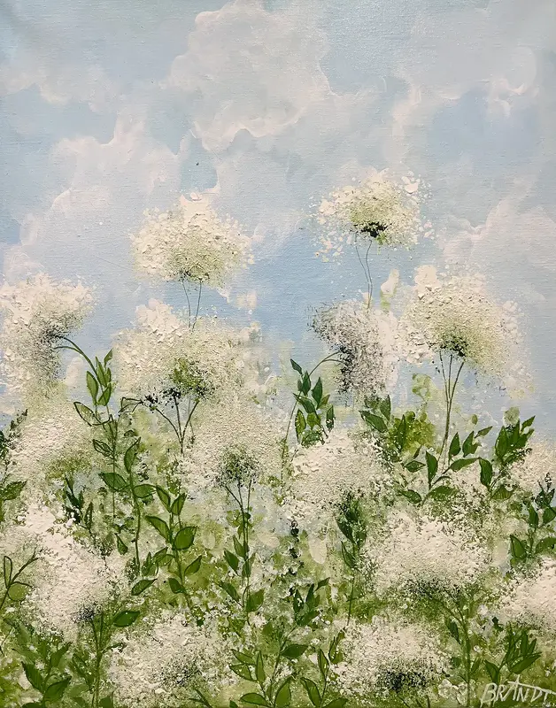 Akrylmålning A Study in White Silence av Anna Artistockholm Brandt