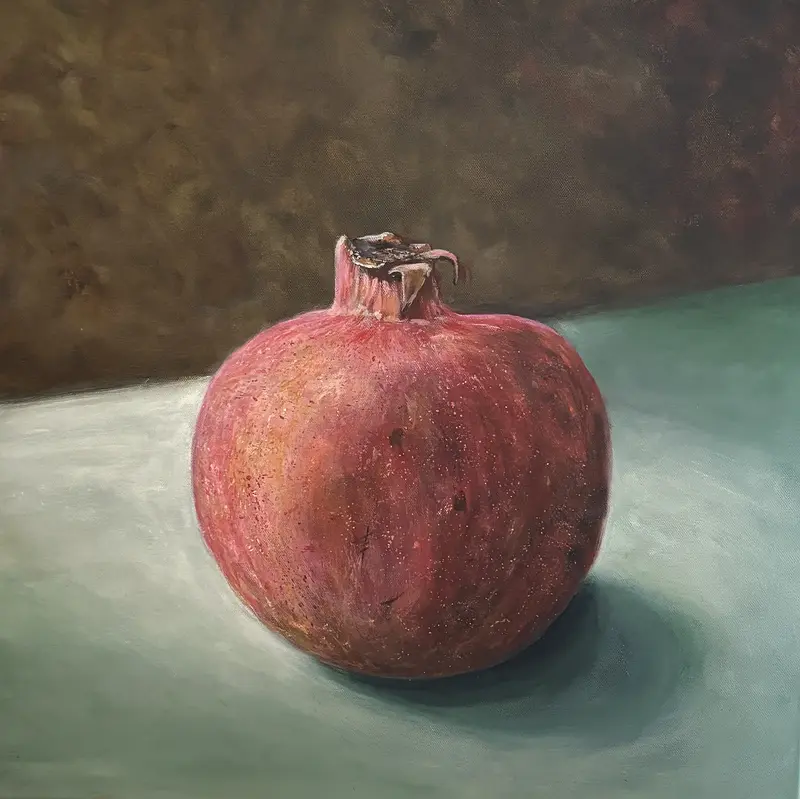 Akrylmålning Granatäpple av Birgitta Andersson