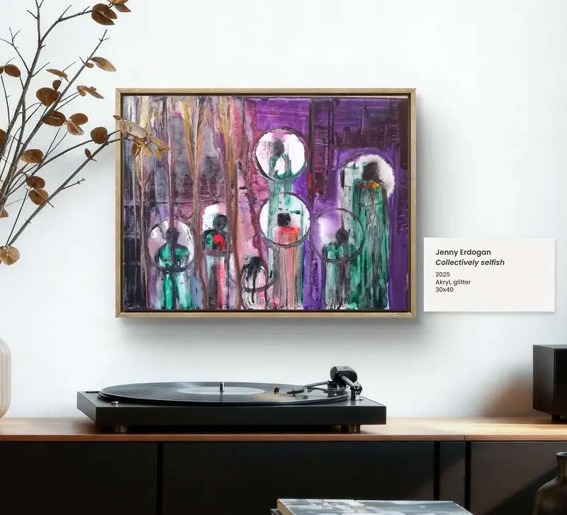 Akrylmålning Collective selfish av Jenny Erdogan