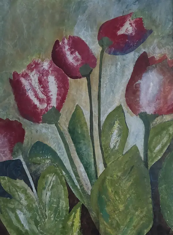 Stora Tulpaner, inglasad med ram av Siv Sundell