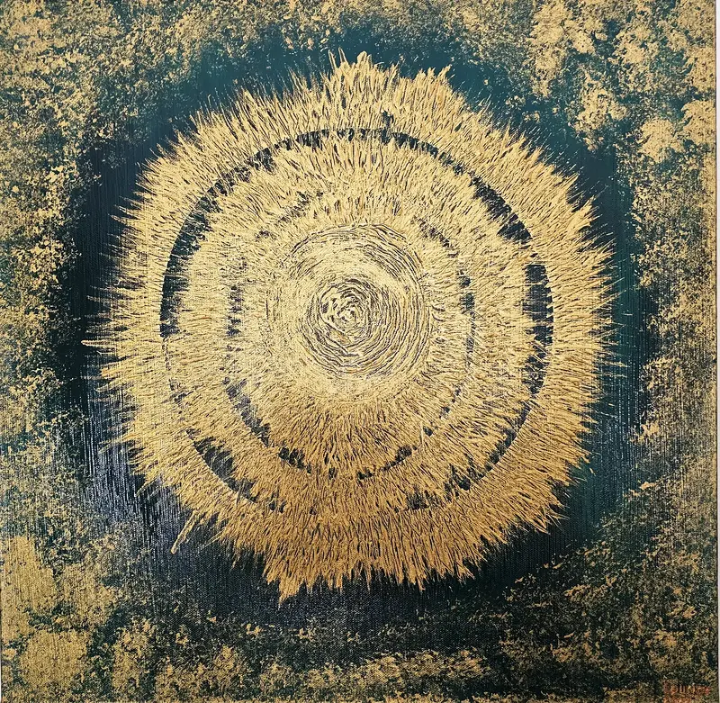 Akrylmålning Pengarnas  skamlösa charm av Lousine Grigorian