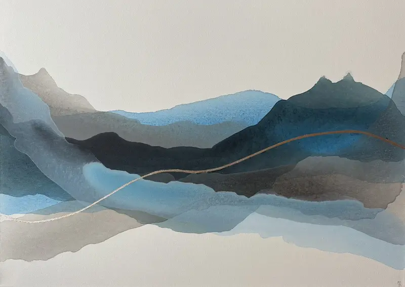 Akrylmålning Bluish av Martina Bogyo Sandgren