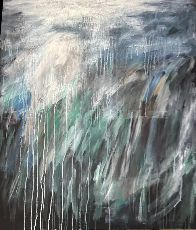 Akrylmålning Busväder i bergen av Kjell Öberg