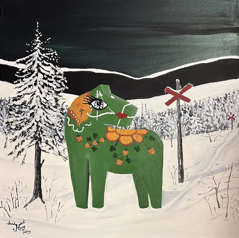 Akrylmålning Sälen av Catarina Hjort Tolstoy