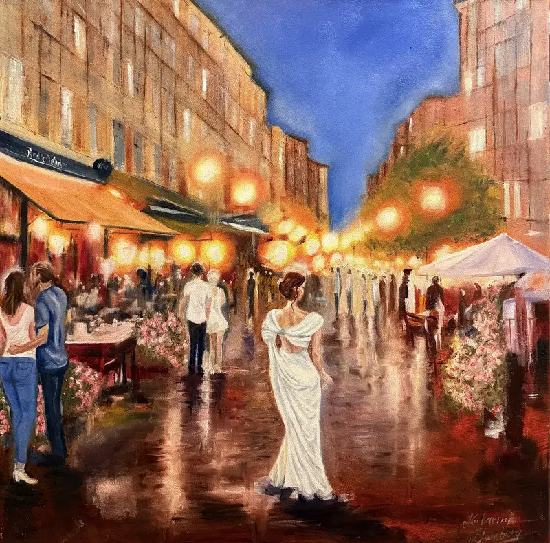 Oljemålning Rörstrandsgatan av Katarina Blomberg