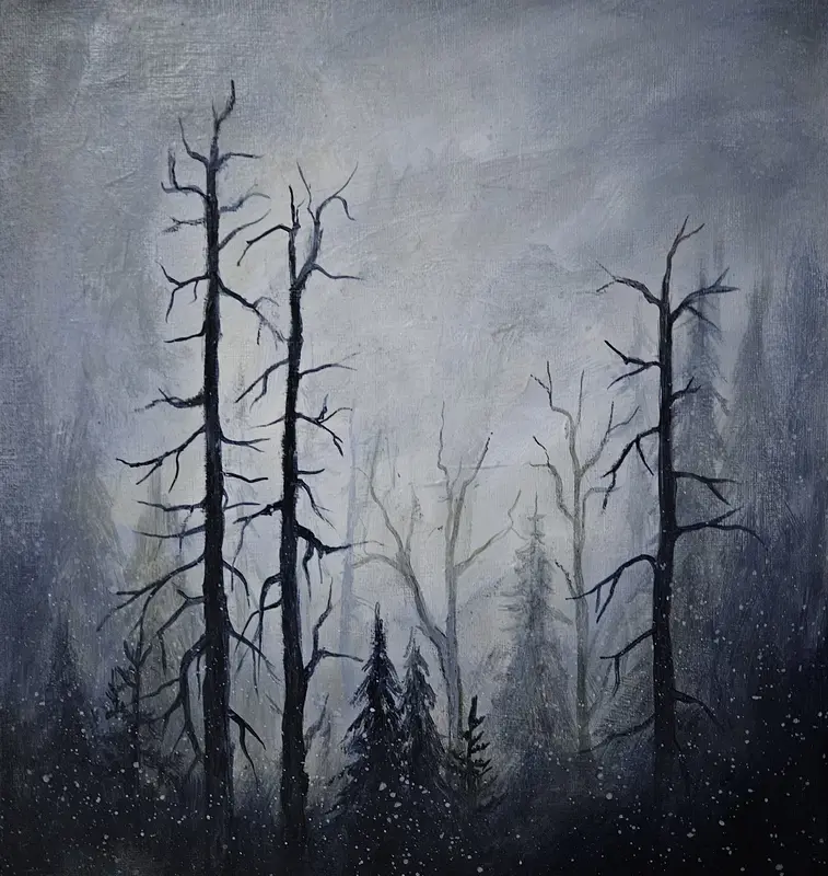Akrylmålning Darkness av Tove Landberg