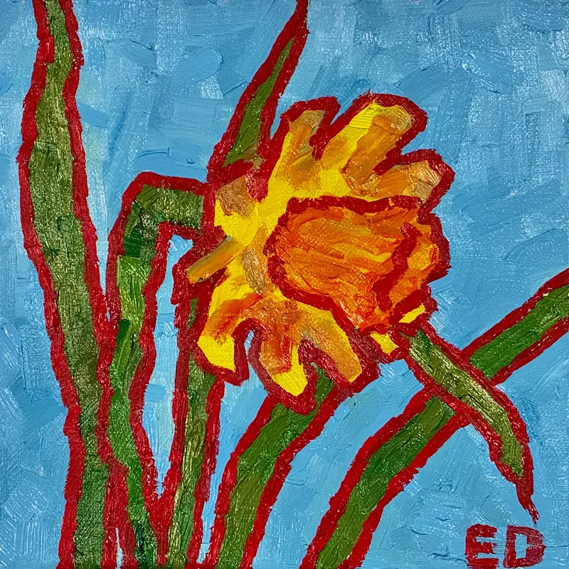 Oljemålning Narcissus av Ekaterina Dutkevich
