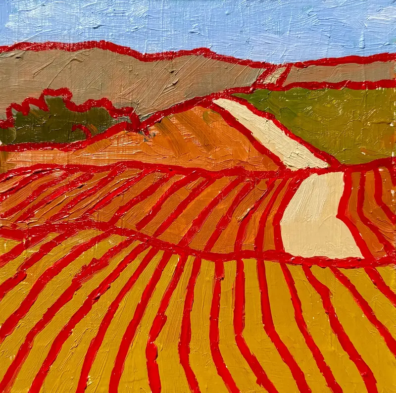 Oljemålning Landskap miniatyr av Ekaterina Dutkevich