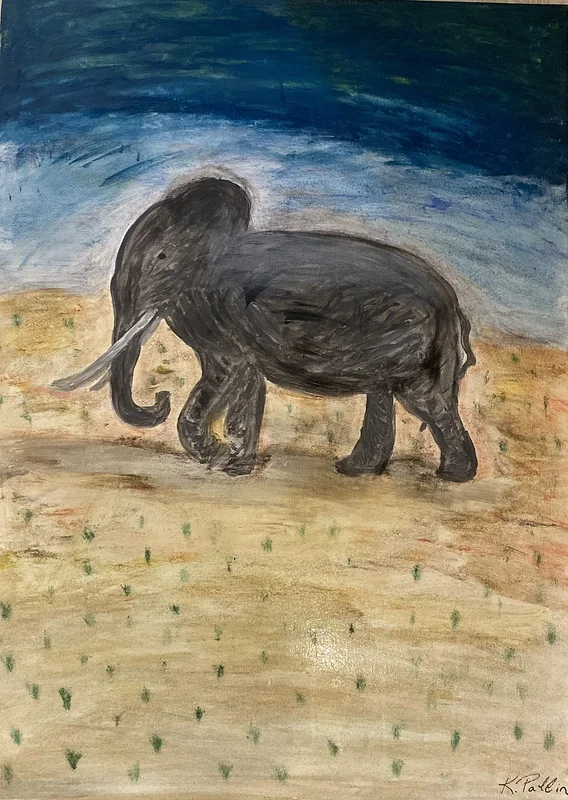 Akrylmålning Elephant Journey av Kicki Pallin