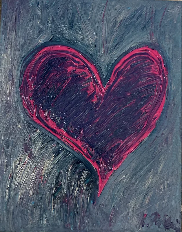 Akrylmålning Heart on fire av Kicki Pallin