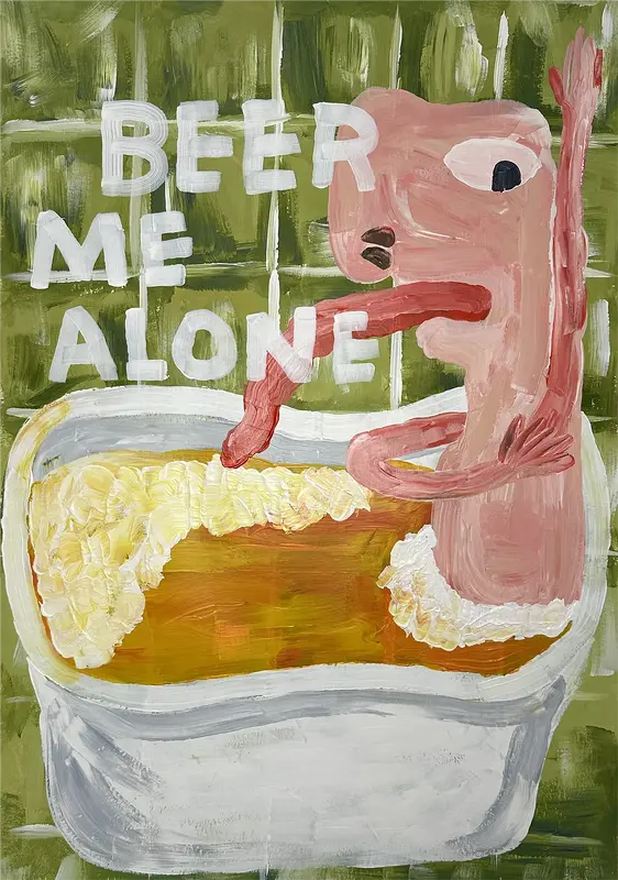 Akrylmålning Beer me alone av Magnus Hedin