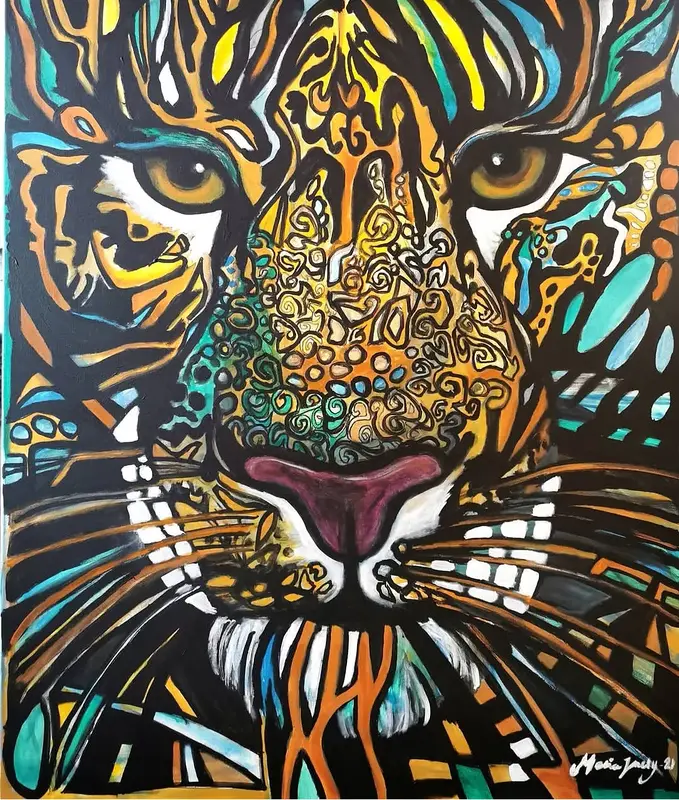 Akrylmålning Many layers. av Maria Joneby