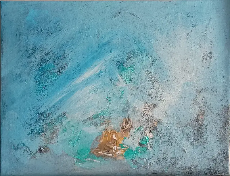 Akrylmålning Ett gyllene ögonblick av Agneta Nihlfors