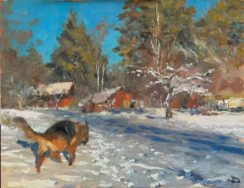 Oljemålning Snow crust av Nils Danielsson