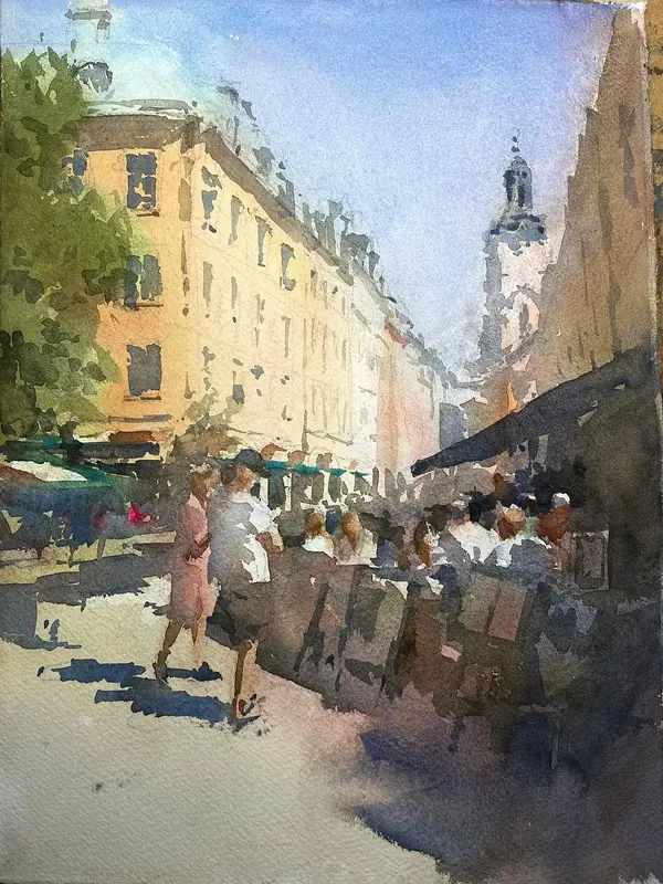 Akvarell Menu hopping av Nils Danielsson