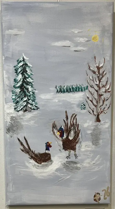 Akrylmålning Vinterspel av Robert Christensen